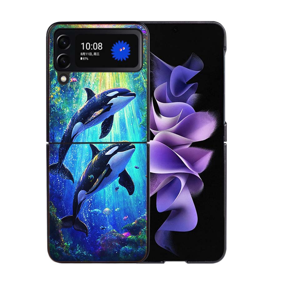 Facts About Killer Whales Phone Case For Samsung Z Flip 7 6 5G Galaxy Z Flip4 Z Flip5 Z Flip3 Coque Black Hard PC Shell Protecti