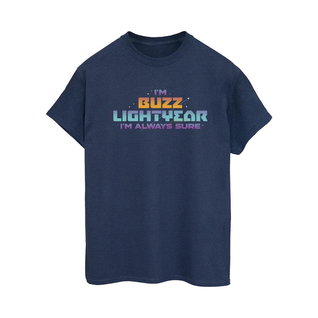Disney Camiseta de Algodón Estilo Boyfriend para Mujer/Damas con Texto 'Lightyear Always Sure'