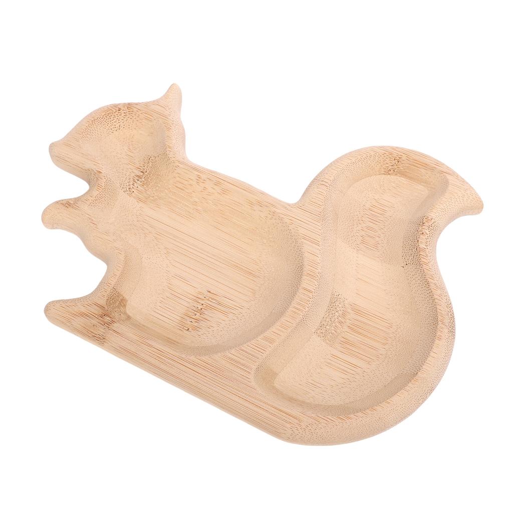 Snack Serving Plate Multifunctional Wood Squirrel Shaped Fruits Storage Plate for Parties Weddings