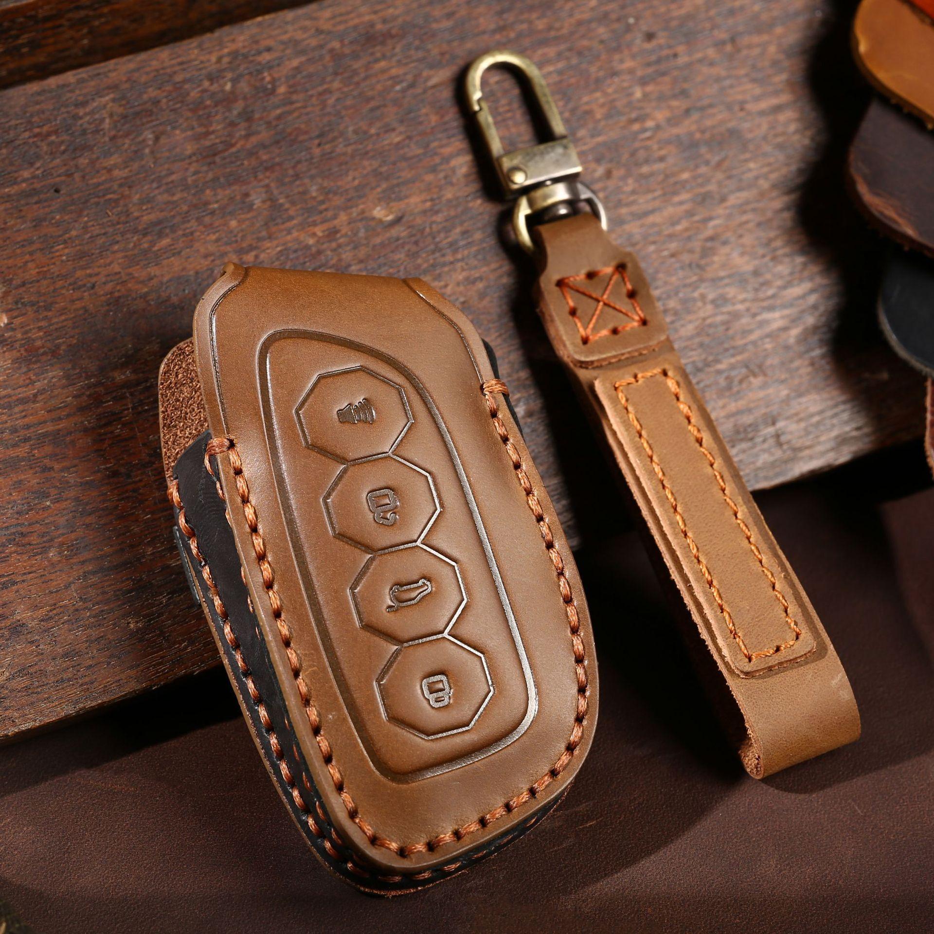 

New Product Key Holder For Great Wall Haval DARGO N3 H3 F3 F7 II H9 II Shell Key Cover Bag Accessories коричневый