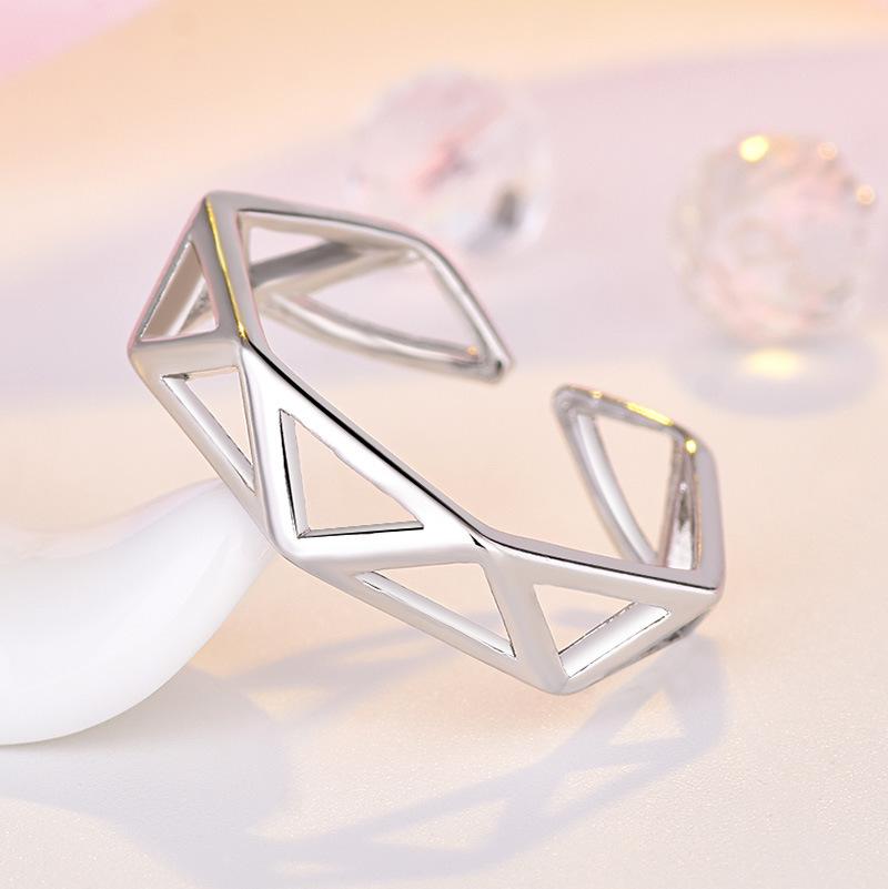 New 925 Sterling Silver Ring AAA Zircon Adjustable Size Engagement Rings for Women Wedding Ring Party Fashion Nice Jewelry Gift