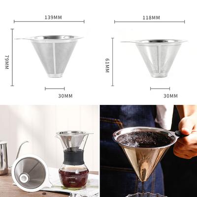 Compact Coffee Filter Cone Holder Hot Water Mesh Portable