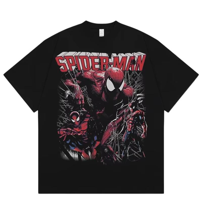 

2026 new SpiderMan Cotton TShirt Y2K Streetwear Retro Harajuku Punk Fashion Casual Short Sleeve Top for Men Women 2XL
