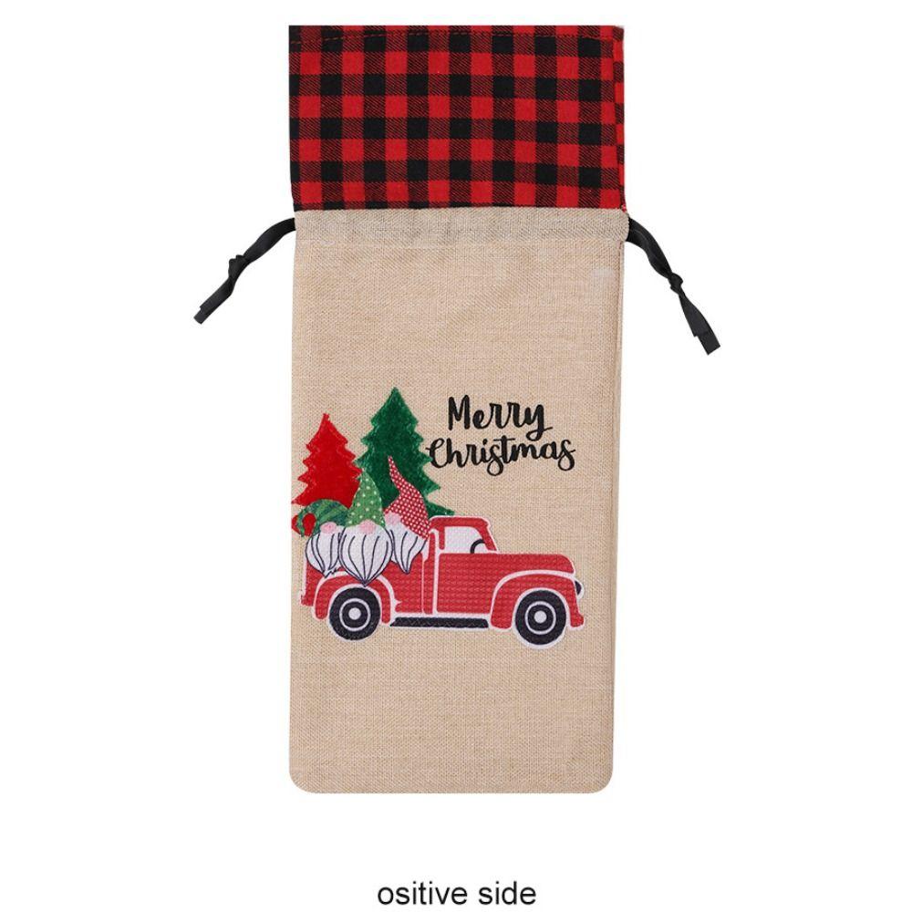 Flower Wine Bottle Set Drawstring Wine Pouch Gifts Party Supplies Christmas Bottle Cover  Friend