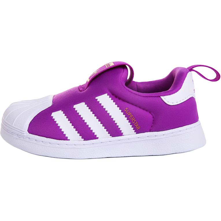 Adidas Originals Superstar 360 Comfortable Versatile Anti-Kick Durable Low-Top Walking Shoes Baby Shoes Purple S32134