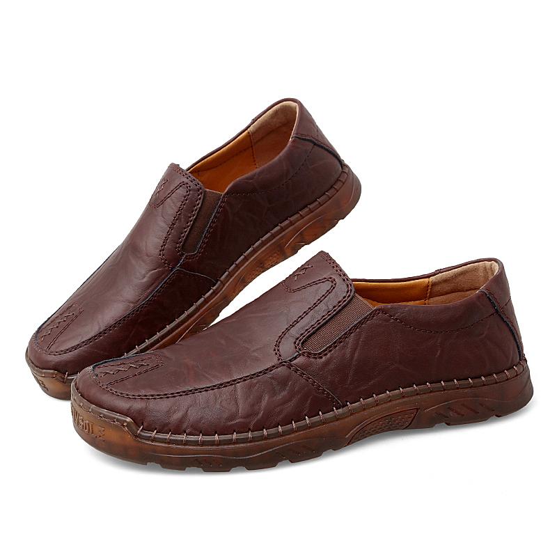 Casual Men Shoes Driving Comfortable Quality Split Leather Shoes Men Loafers Moccasins Tooling Shoes Big Size Retro Leisure Walk