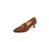 Fashion NEW Spring Women Shoes Pointed Toe Thin Heel Women Pumps Genuine Leather High Heel Retro Women's Stiletto Heels Zapatos De Mujer