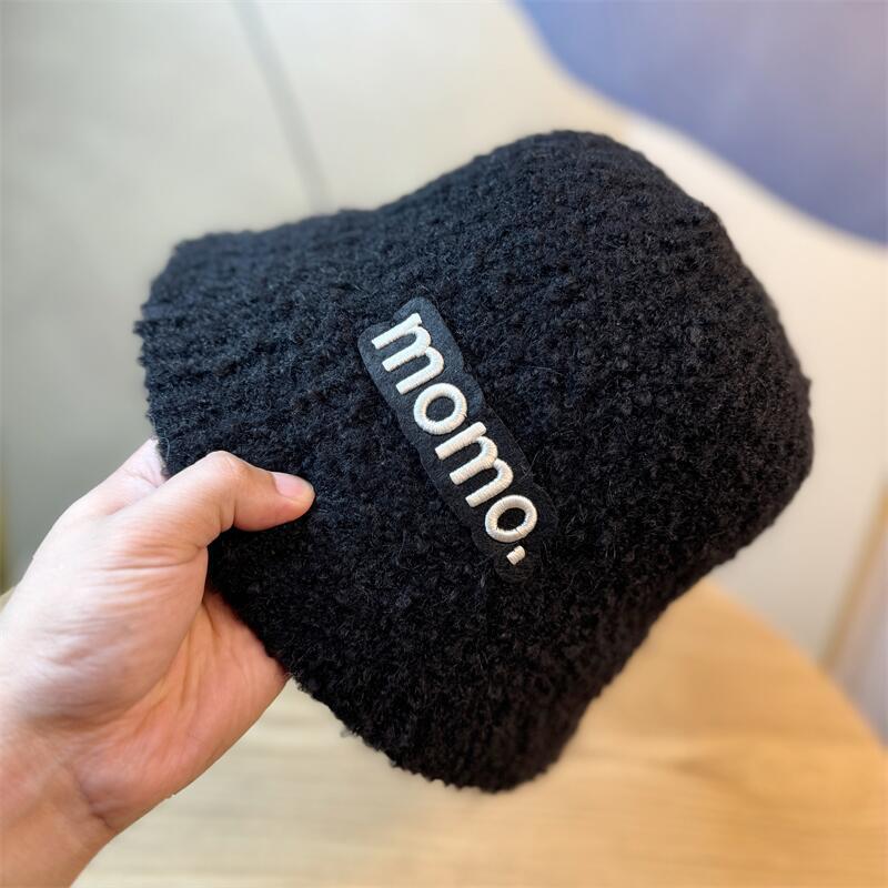

Autumn and Winter Hat Women s New Plush Bucket Hat Basin Hat Retro Warm Bucket Hat adjustable чорний