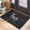 Wood Deer Print Doormat Non-Slip Rugs for Living Room Bedroom Kitchen Laundry Mat Machine Washable Home Decor Carpet