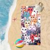Cat 1pc Cat Cute Cartoon Pattern Beach Towel, Large Soft Absorbent Sun Protection Lightweight Towel for Beach Shower Swimming