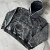 New Spot Sports Hoodie Harajuku Dark Washed Embroidered Sweater Couple Street Clothing Hoodie