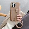 Wrist Strap Cards Pocket Leather Cellphone Cover for Samsung S25 Ultra S24 PU Wallet Android Phone Case for iPhone 16 15 14 12