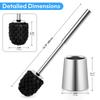 Siapapla SUS304 Stainless Steel Toilet Brush with Stylish Toilet Toilet Bowl Cleaning Brush and Holder Silver Case, Brush, Set, 360° Brush, (Nylon