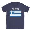 Greece Flag  Men T Shirt  Novelty Tee Shirt Short Sleeve Crewneck T-Shirts 100% Cotton Plus Size Clothes