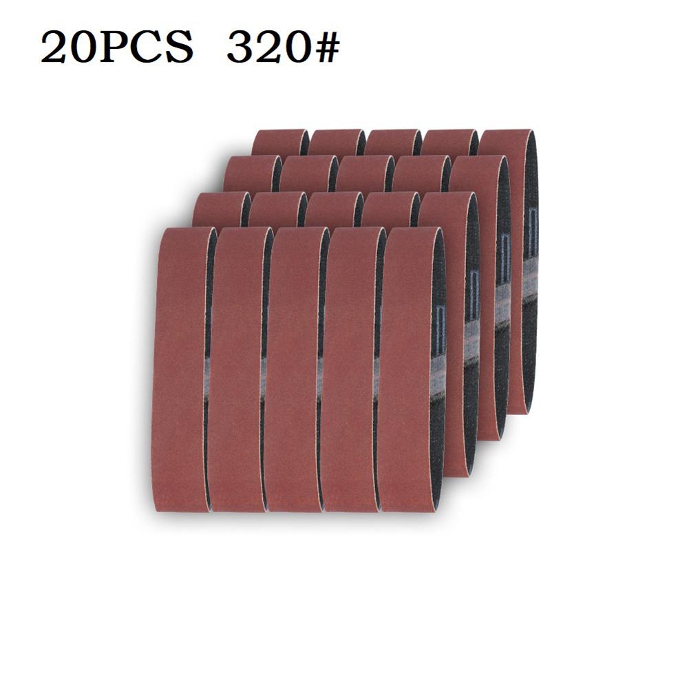 20pcs 25x330mm Sanding Belts 120/320/600 Grits Sander Paper For Polishing Machine Sanding Tool