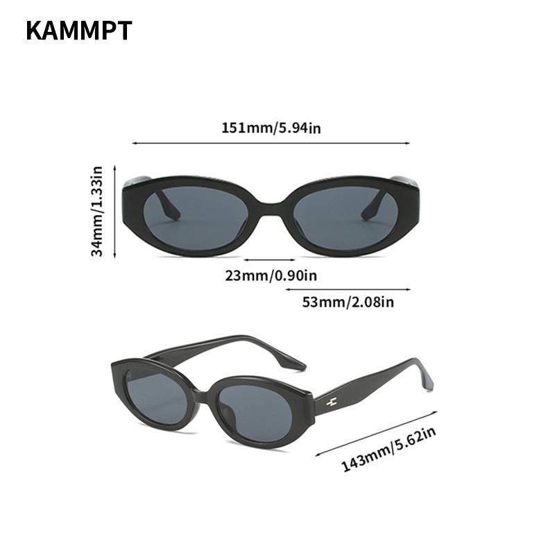 KAMMPT Vintage Oval Sunglasses Women Fashion Retro Female Sun Glasses New in Trendy Luxury Brand Designer Lady Shades Eyewear