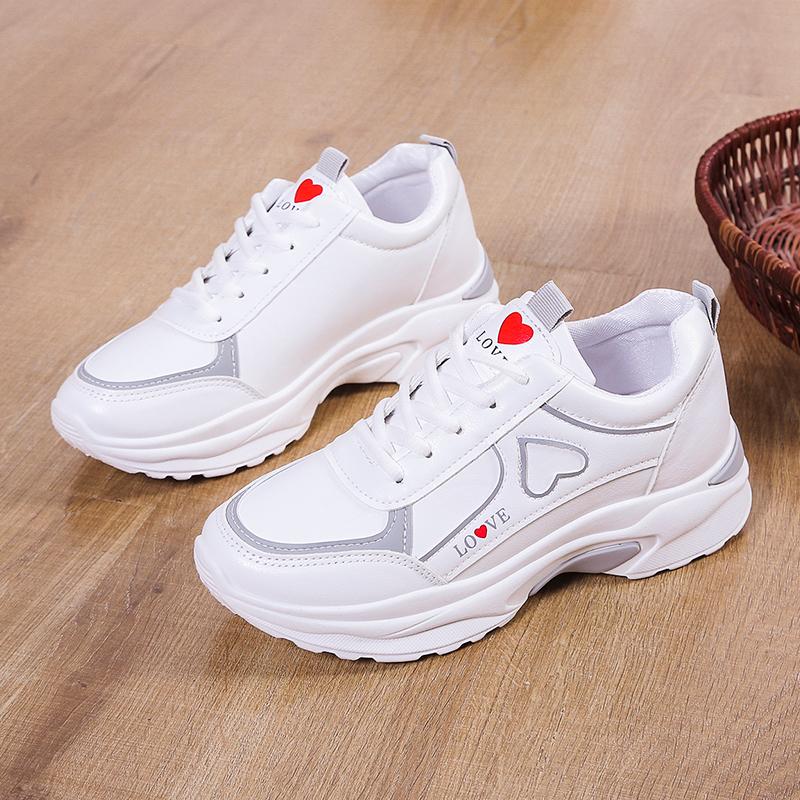 Women Shoes Heart-shaped Platform Sneakers Woman Walking Sports-shoes Breathable White Shoe Casual Sneaker Zapatos Mujer