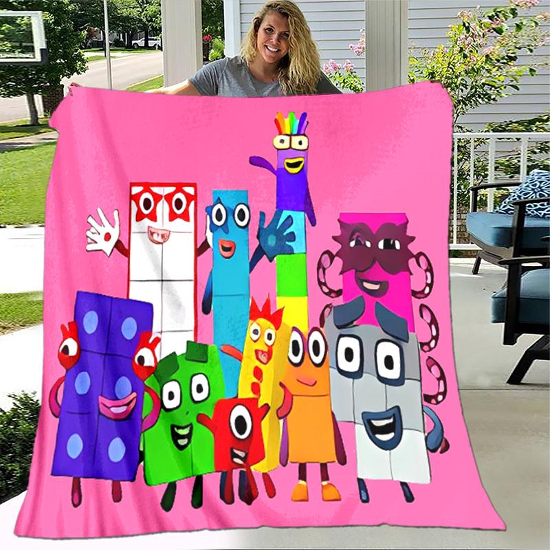 1pc Blanket Numberblocks3 Print Design, Lightweight Blanket for Sofa, Bed- Soft &Warm, Gift for All Seasons like Christmas, Halloween