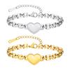 Quanxi Women's Heart-Shaped Gold Bracelet: Stainless Steel Jewelry Watch Strap