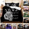 Tiger Animal Print Quilt Duvet Cover Set Doona Cover Bed Linen Comforter Cover