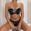 Women's Sexy Beach Bikini Halter Neck Chest Chain Multi-Layer Fashionable Body Jewelry Festival Nightclub Body Chain Set