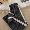 Autumn Fashion Casual Striped Corduroy Sweatpants Women High Waist Drawstring Wide Leg Trousers Korean Y2K Chic All-Match Straight Pants