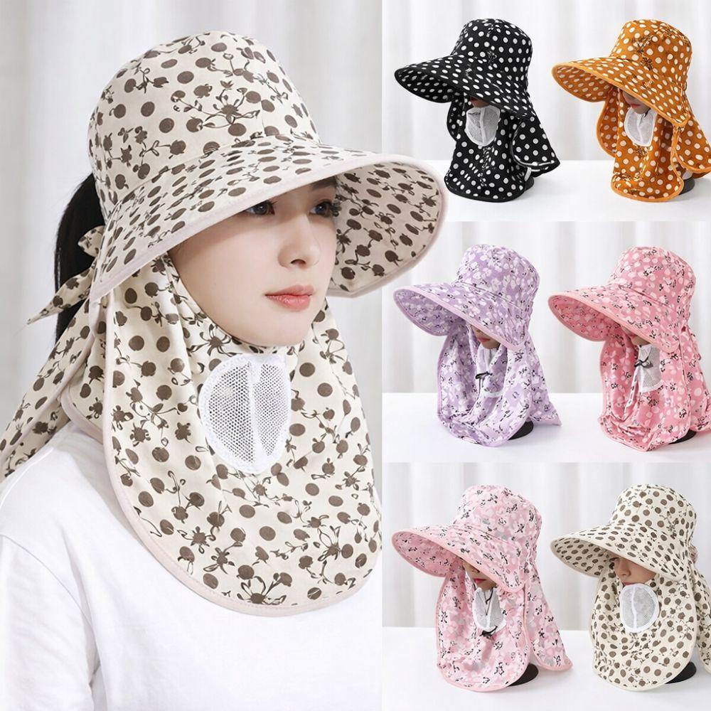 Breathable Tea Picking Work Hat UV Protection Fisherman's Hat Face Mask Sun Hat  Summer Outdoor