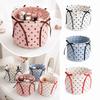 Bow Decor Storage Basket Polka Dot Car Organizer Basket Cute Car Storage Bin  Toy Sorting