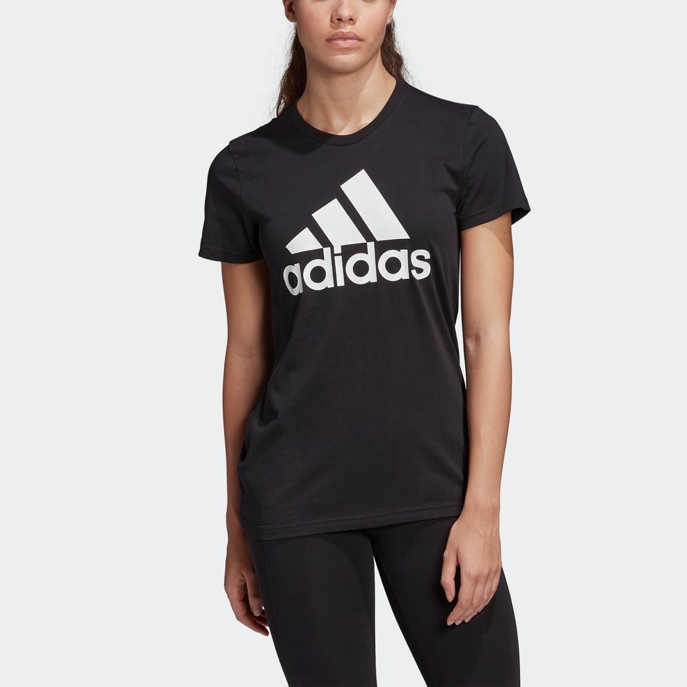 Adidas Must Haves Badge Of Sport Logo Print Casual Sports Crew Neck Short Sleeve T-Shirt Women Tops Black FQ3237