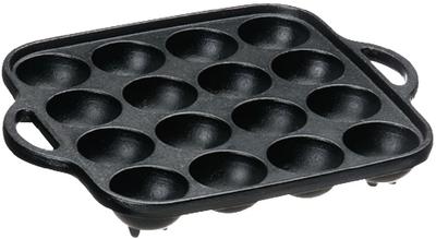 Cast Iron Takoyaki Pan, 16 Holes, Black, 20cm X 20cm X 3.5cm, Gas Compatible, Product Number: 3965