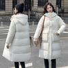 Down Cotton Coat Women's Bread Coat Winter Knee-length New Korean Style Loose Cotton Coat Long Cotton Jacket Thickened Hooded Jacket