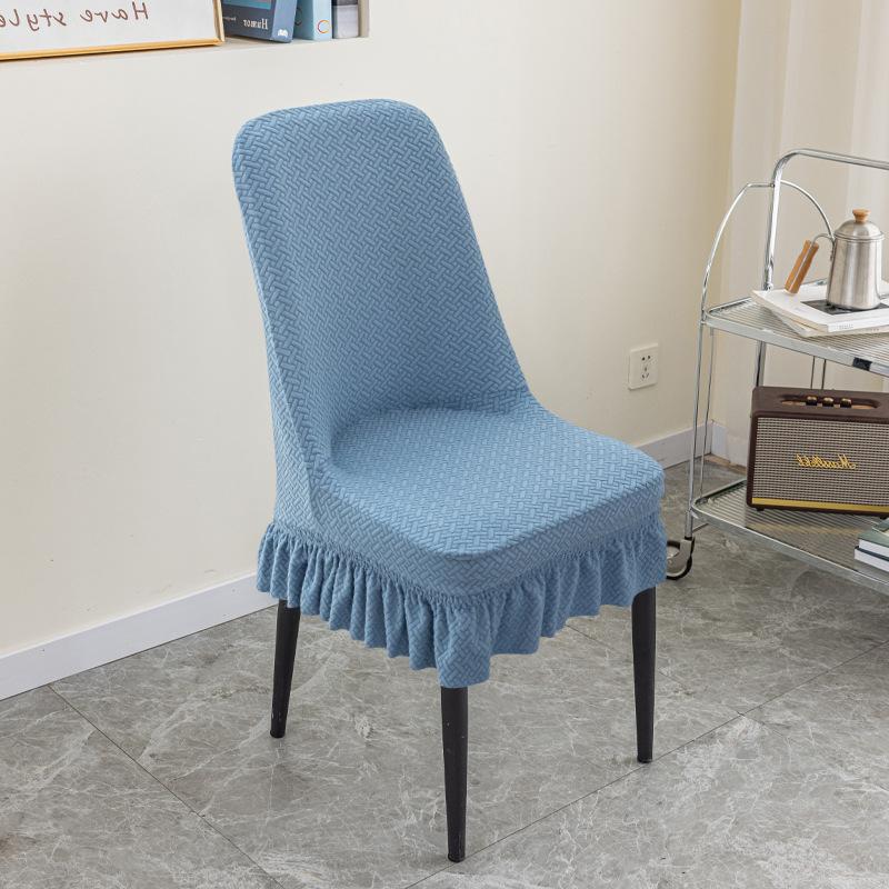 Jacquard Polar Fleece Chair Cover Thickened One-piece Elastic Hotel Restaurant Home Chair Cover Anti-fouling Stool Cover