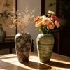 Wabi-sabi Retro Keramikvas för Kinesisk Stil Vardagsrum eller Te-rum, Bed & Breakfasts - Vintage Blomsterarrangemang Prydnad