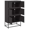 Sideboard Black 68.5 X 38.5 X 123.5 Cm Steel