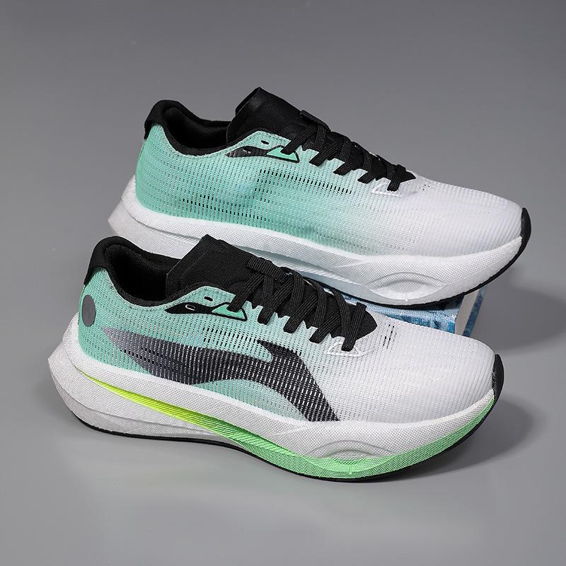 

New carbon board running shoes woven through the net sports shoes men and women breathable shock absorption rebound professional racing body test phy 45