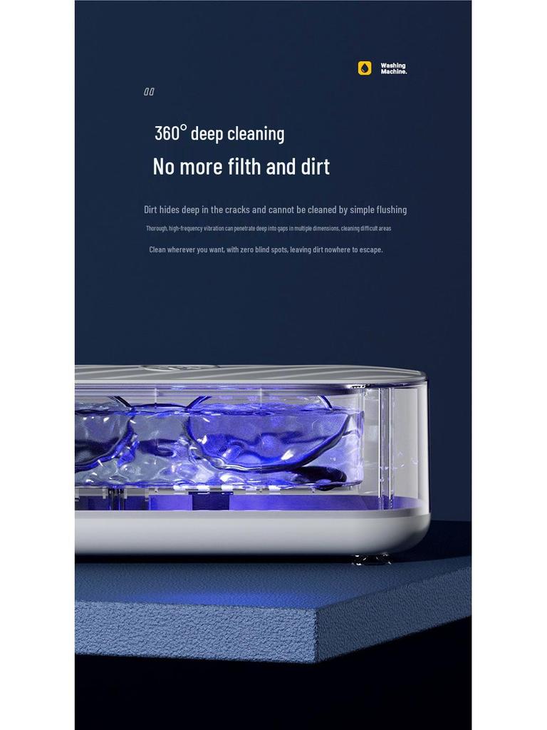 Compact Ultrasonic Cleaner with UV Sterilization for Glasses and Jewelry
