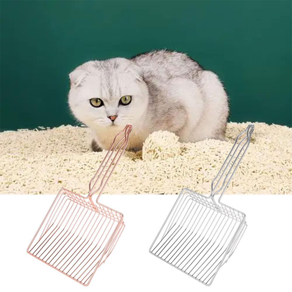 Metal Cat Litter Shovel Long Handle Kitten Litter Sand Shovel Waste Poop Cleaner  Home