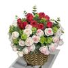 Realistic Eucalyptus and Small Rose Artificial Flowers for Living Room Decoration