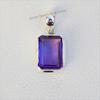 Natural Amethyst Pendant, Handmade Silver Pendant, 925 Sterling Silver Pendant, Rectangle Pendant, Anniversary Pendant, Gemstone Pendant
