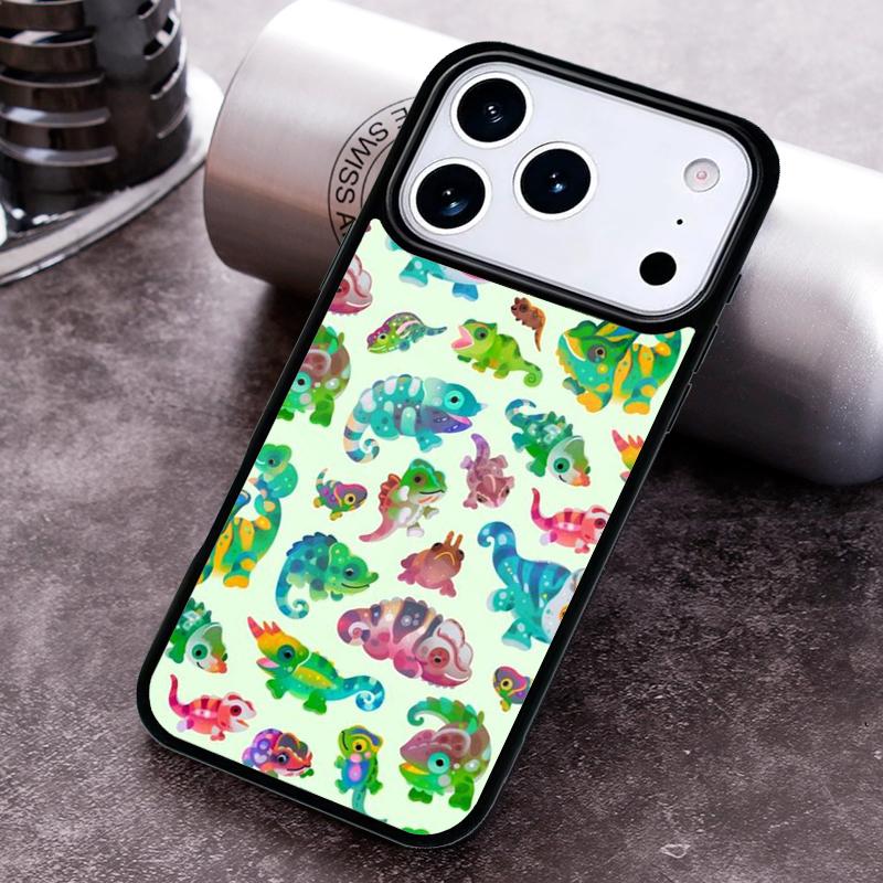 animal Chameleon Phone Case For iPhone 17 16 15 14 13 12 11 Pro Max Plus 17Air Soft Silicone Cover