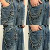 Hip Hop Gothic Men's and Women's Trendy Skull Pants Chain Cross Pants Chain Jeans Sub-Chain Accessories Pendant