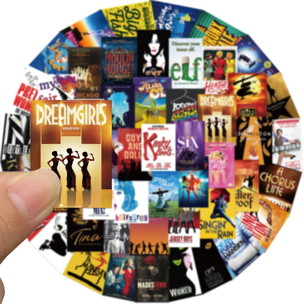 52 Broadway Plakaty Muzyczne Naklejki Graffiti Dekorują Gitara Walizka Wodoodporne Naklejki