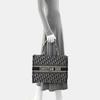 [Usato] Borsa Tote Media Tela Blu Ricamo Monogramma Borsa a Mano - Ottime Condizioni #7AWINR