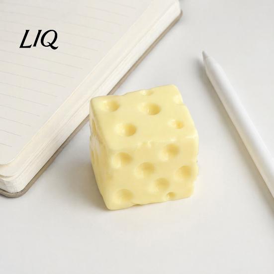 Decorative Stress Relief Toy Shapeable Cheese Squeeze Toy, Block Sensory for Relief, Moldable Cube Pinch Home Office Classroom Soft Reliever