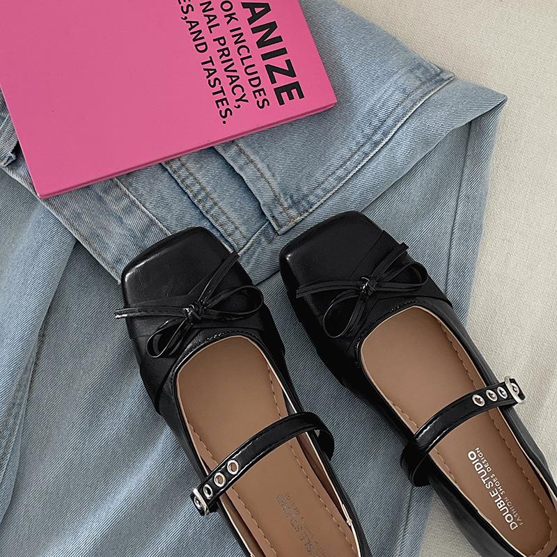 Silver Ballet Style Square Head Light Mouth Flat Sole Shoes Women's 2025 New Summer Skirt Retro Mary Jane Shoes
