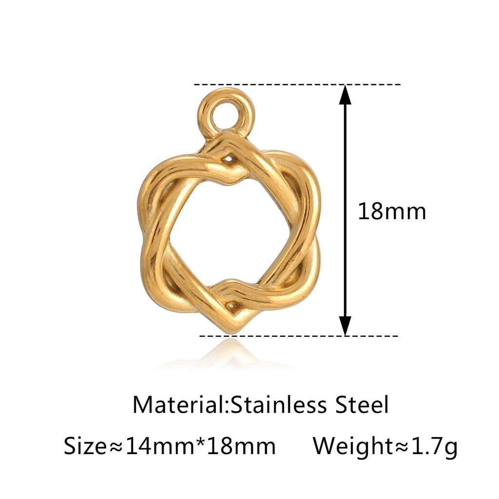 3PCS Cute Tulip Flower/Bow/Four Leaf Clover Charms for Jewelry Making Stainless Steel Star Pendant DIY Bracelet Necklace Earring