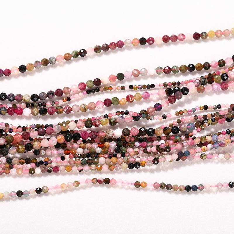 2 3 4 mm Faceted Natural Tourmaline Bead Multicolor Loose Spacer Small Bead For Jewelry Making Diy Necklace Bracelet Accessory