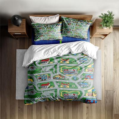 Car City Carpet Road Duvet Cover Set Without Sheet King Queen Double Full Twin Single Size Bed Linen Set