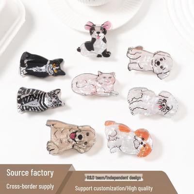 Kreative Tierhaarspange: Niedliche Haarklammern mit Katze und Welpe/Hai für Frauen, lässige und vielseitige Haaraccessoires.