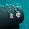 New Deyi S925 Sterling Silver Moissanite Heart Pendant Necklace - Women's Minimalist Love Clavicle Chain